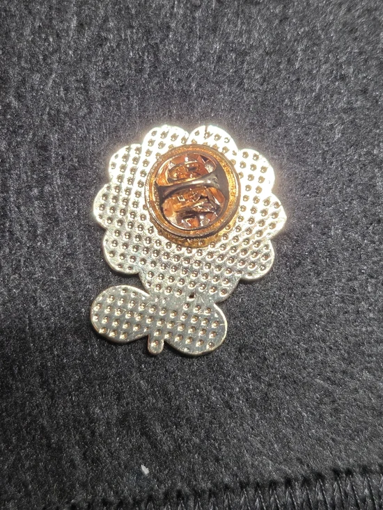 **Sunny Flower Enamel Pin - Yellow & Orange** - Picture 2 of 2